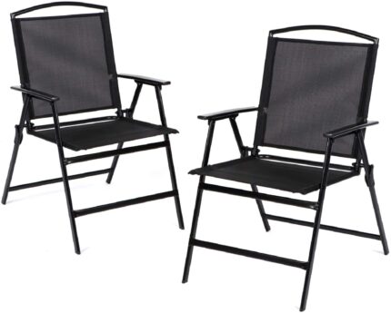 Bylring Patio Folding Sling Dining Chairs